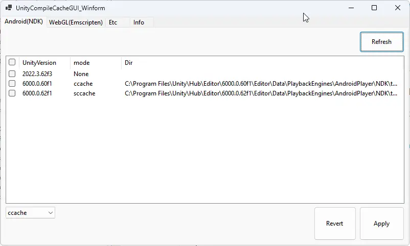 UnityCompileCacheGUI_Winform
